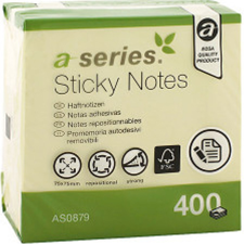 A-Series Jegyzettömb öntapadó 75x75mm 400lap sárga (AS0879) (AS0879) post-it