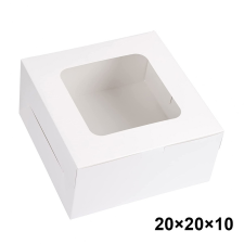 Ablakos süteményes doboz – Fehér – 20 cm × 20 cm sütés és főzés