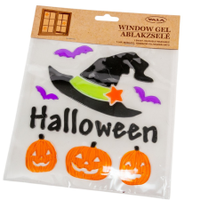  Ablakzselé boszi kalap tökökkel 19x19cm dekorációs kellék