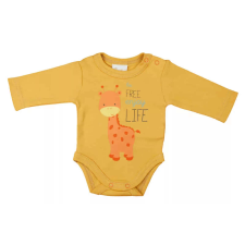  ABR Hosszú ujjú pamut body - Mustár - Zsiráf (62) kombidressz, body