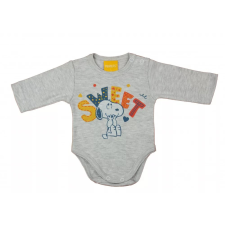 ABR Hosszú ujjú pamut body - Szürke - Snoopy (68) kombidressz, body