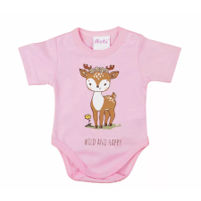  ABR Rövid ujjú pamut body - Rózsaszín - Őzike (62) kombidressz, body