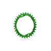 Absolute Black MTB OVAL első lánckerék 30T, 4x104 mm, 1x9-12s, narrow-wide, alumínium, zöld