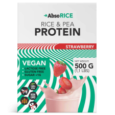 AbsoRice - Eper ízű vegán fehérjepor - 500 g gyógyhatású készítmény