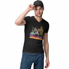  Absztrakt Űrhajós - Férfi V Nyakú Póló