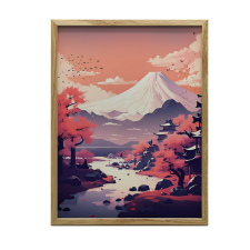 ABSZTRAKT VOLCANO FALI PLAKÁT FEKETE KERETBEN 70x100 CM grafika, keretezett kép