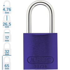 Abus 72/30 LOTO munkavédelmi kizáró lakat - Lila - 018190 lakat
