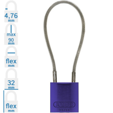 Abus 72/30CAB20 LOTO munkavédelmi kábeles kizáró lakat - Lila - 856020 lakat