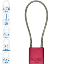 Abus 72/30CAB40 KA - Egységkulcsos lakat (Több lakat azonos kulccsal) - Piros - 829000 lakat