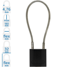 Abus 72/30CAB40 LOTO munkavédelmi kábeles kizáró lakat - Fekete - 856136 lakat