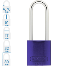 Abus 72/30HB50 LOTO hosszúkengyelű munkavédelmi kizáró lakat - Lila - 018206 lakat