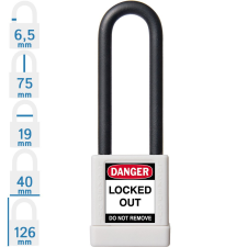 Abus 74/40HB75 KA - Egységkulcsos lakat (Több lakat azonos kulccsal) - Fehér - 589980 lakat