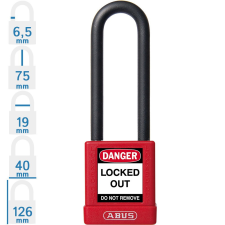 Abus 74/40HB75 KA - Egységkulcsos lakat (Több lakat azonos kulccsal) - Piros - 589904 lakat