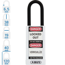 Abus 74LB/40 LOTO hosszúkengyelű munkavédelmi kizáró lakat - Fehér - 503344 lakat