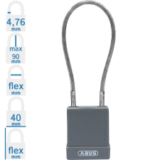 Abus 76/40 CAB20 LOTO munkavédelmi kizáró kábeles lakat - Szürke - 848728 lakat