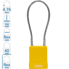 Abus 76/40 CAB40 LOTO munkavédelmi kizáró kábeles lakat - Sárga - 848780 lakat