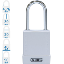 Abus 76BS/40 KA - Egységkulcsos lakat (Több lakat azonos kulccsal) - Fehér lakat