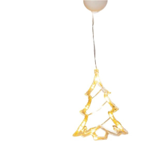 ACA Lighting LED karácsonyfa ablakra, melegfehér, IP20, 3xAAA, tapadókorongos karácsonyfa izzósor