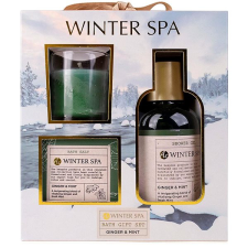 ACCENTRA Winter Spa illatgyertyával, 150 ml kozmetikai ajándékcsomag