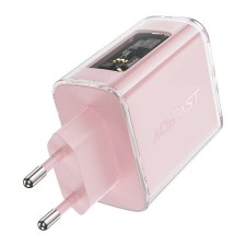 AceFast A45 2x USB-C / USB-A Hálózati töltő - Rózsaszín (65W) mobiltelefon kellék