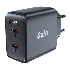 AceFast A49 hálózati töltő 2x USB-C 35W PD fekete (A49 black) mobiltelefon kellék