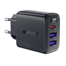 AceFast A57 2x USB-A / USB-C GaN Hálózati töltő - Fekete (35W) (A57) mobiltelefon kellék