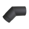  Acél 45 fokos füstcső könyök, átmérő 160mm, vegyestüzelésű kazánhoz, vastagfalú (2mm), fekete (ps-13179)