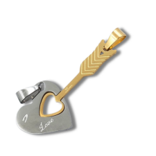  Acél Ámor nyila dupla medál nyaklánc