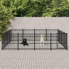  Acél kültéri kutyakennel 15,05 m² szállítóbox, fekhely kutyáknak