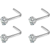  Acél orr piercing szett cirkon kővel