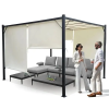  Acél pergola 3×3 m rolós beige oldalfalakkal, vízálló, behúzható tető