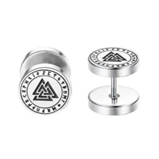  Acél Valknut viking fülbevaló fülbevaló