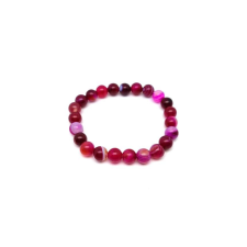  Achát szinezett mályva sávos golyó karkötő 8mm karkötő