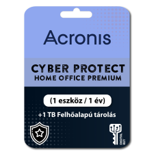 Acronis Cyber Protect Home Office Premium (1 eszköz / 1 év) + 1 TB Felhőalapú tárolás (Elektronikus licenc) karbantartó program