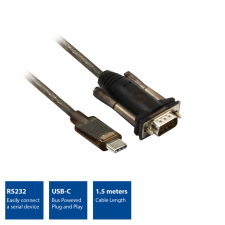 Act AC6002 USB-C to Serial Adapter Black kábel és adapter