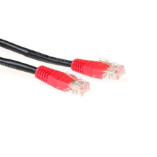 Act ACT CAT5e U-UTP Patch Cable 3m Black/Red kábel és adapter