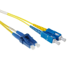 Act ACT LSZH Singlemode 9/125 OS2 short boot fiber cable duplex with LC and SC connectors 2m Yellow