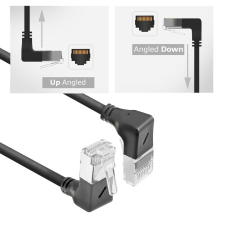 Act CAT6A U-FTP Patch Cable 0,25m Black DA7952 kábel és adapter