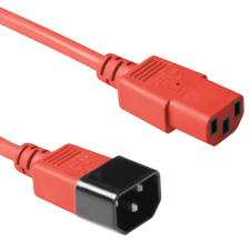 Act Powercord C13 - C14 1,2m Red AK5105 kábel és adapter
