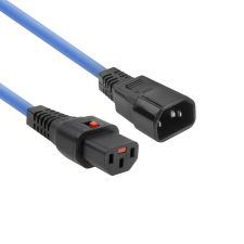 Act Powercord C13 IEC Lock - C14 0,5m Blue AK5197 kábel és adapter