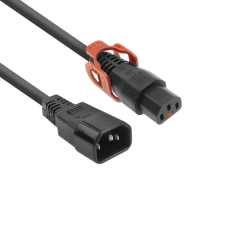 Act Powercord C13 IEC Lock+ - C14 1m Black  AK5154 kábel és adapter