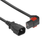 Act Powercord C14 - C13 IEC Lock (down angled) 3m Black AK5269