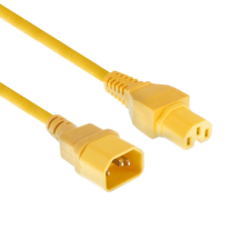 Act Powercord C14 - C15 1,2m Yellow AK5307 kábel és adapter
