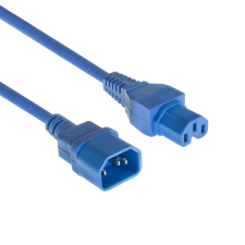 Act Powercord C14 - C15 3m Blue AK5337 kábel és adapter
