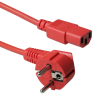 Act Powercord mains connector Schuko CEE 7/7 male (angled) - C13 IEC 60320 3m Red AK5131