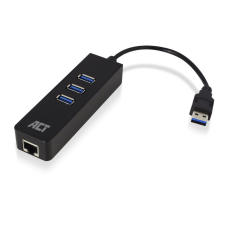 Act USB Hub 3.2 3 portos fekete (AC6310 ) (AC6310) hub és switch