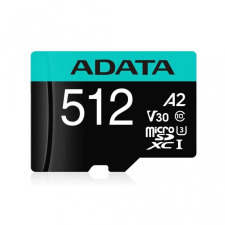 ADATA 512GB microSDXC ADATA Premier Pro CL10 V30 A2 adapter (AUSDX512GUI3V30SA2-RA1) memóriakártya