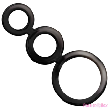Addicted Toys RINGS SET FOR PENIS BLACK TPR péniszgyűrű
