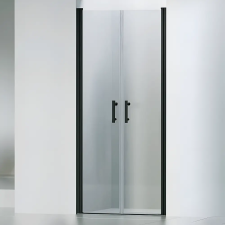  Adelaide .||. Black 90 kétszárnyú nyíló zuhanyajtó, 195cm, 5mm, NANO fürdőkellék