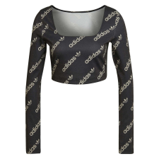 Adidas Blúz Adidas Ls Cr Top HM4894 Nők Fekete 38 női pulóver, kardigán
